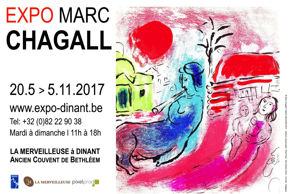 Affiche. Dinant. Expo Marc Chagall. 2017-05-20
